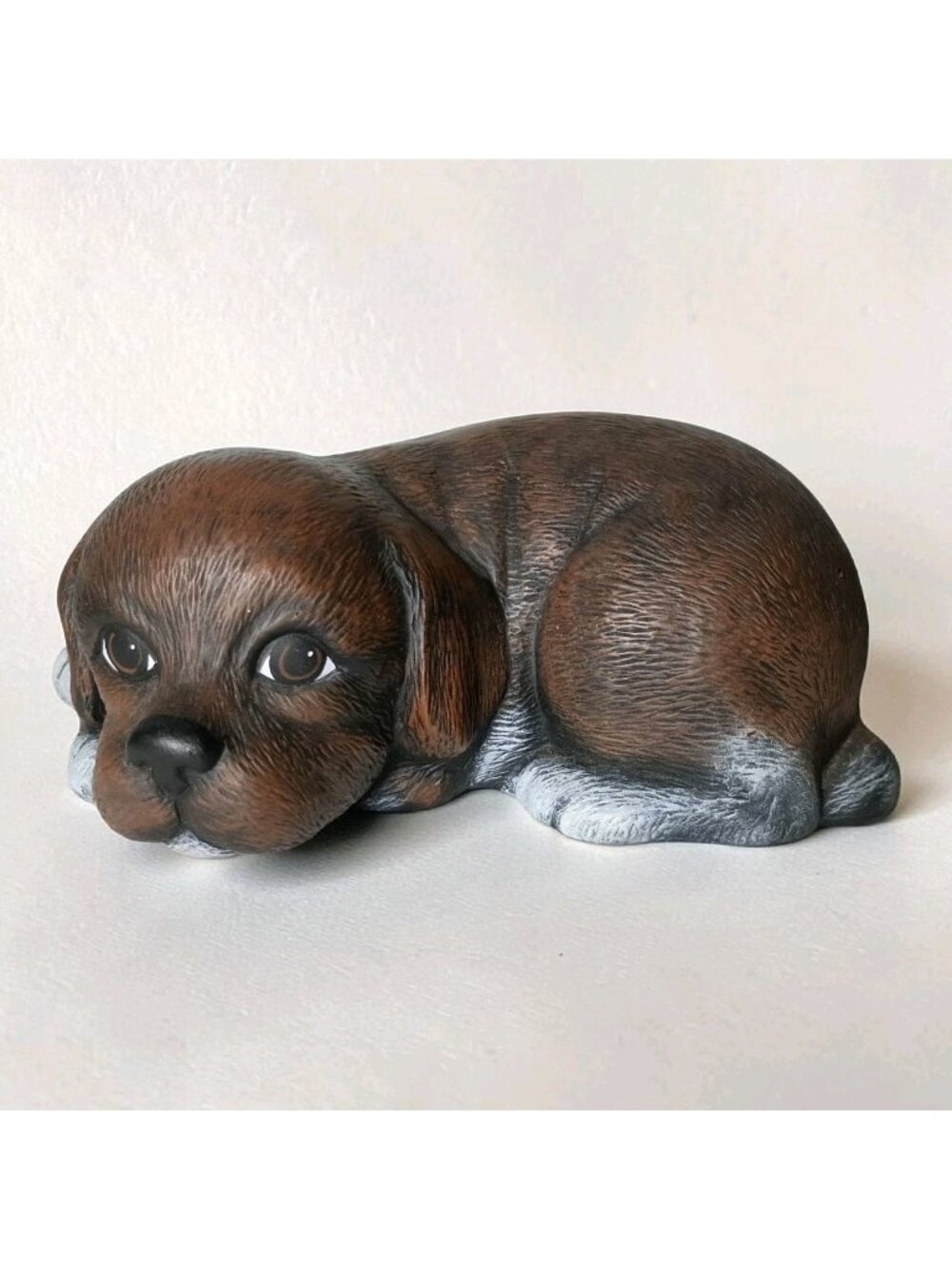 Vintage Scioto Ceramic Labrador Puppy Dog Figurine 8" Sue's Ceramics Brown